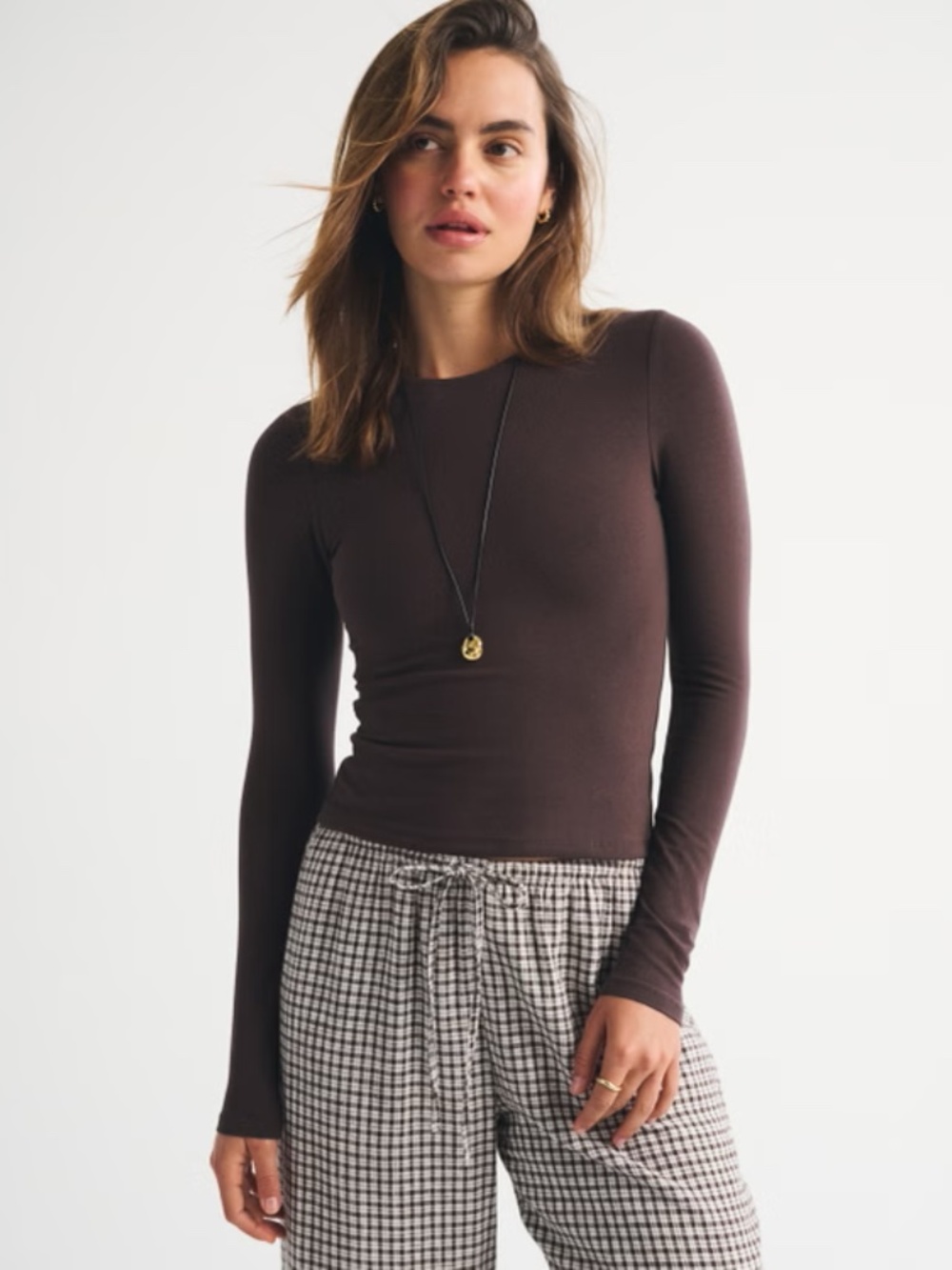 Abercrombie Double-Lined Long-Sleeve Baby Tee - L